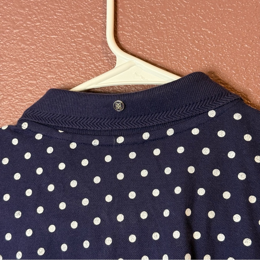 G/FORE Navy and White Polka Dot Polo Women’s Large - Picture 6 of 7